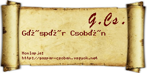 Gáspár Csobán névjegykártya