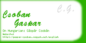 csoban gaspar business card