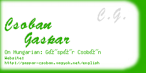 csoban gaspar business card